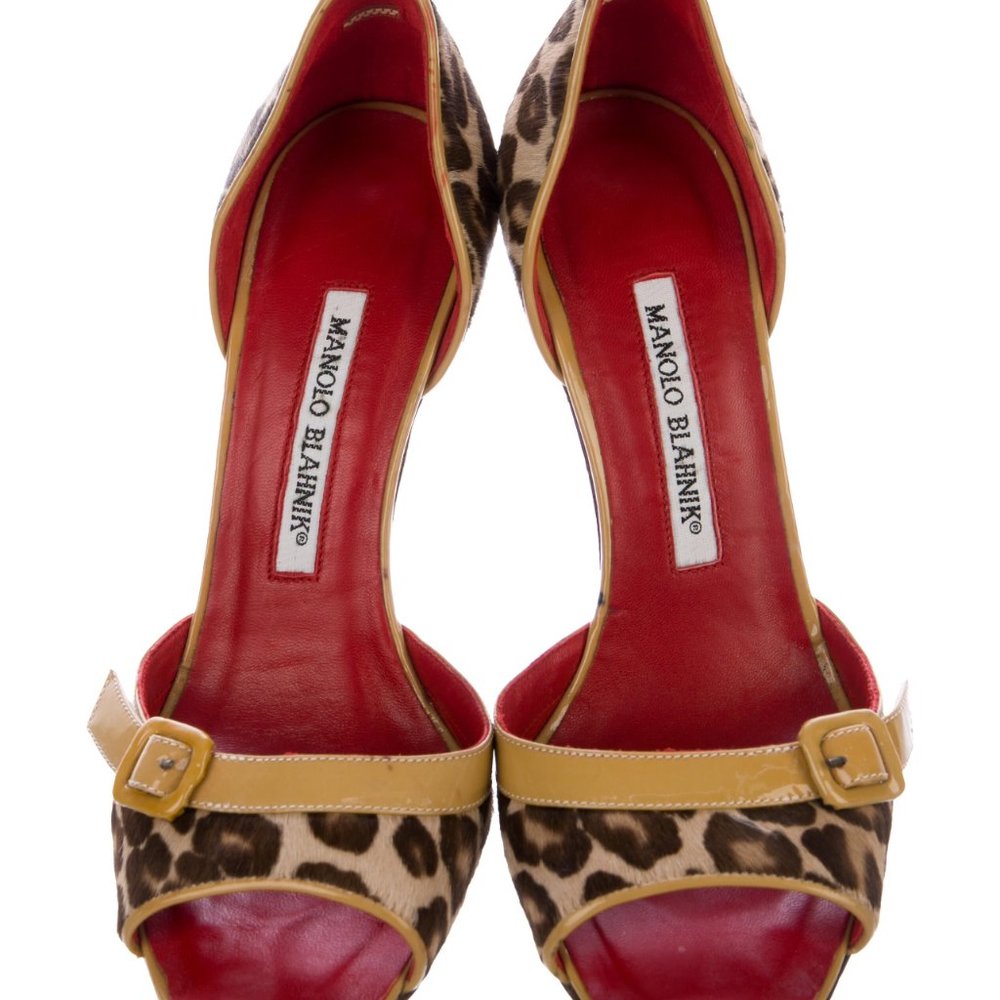 Manolo Blahnik Ponyhair Animal Print Pumps